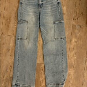 Judy Blue Cargo Relaxed Light Blue Jeans